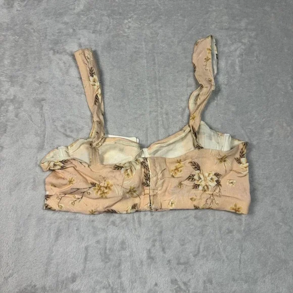NWT Agua Bendita Floral Bustier Tank Top Women's Large L Peach Beige Floral - Picture 5 of 9